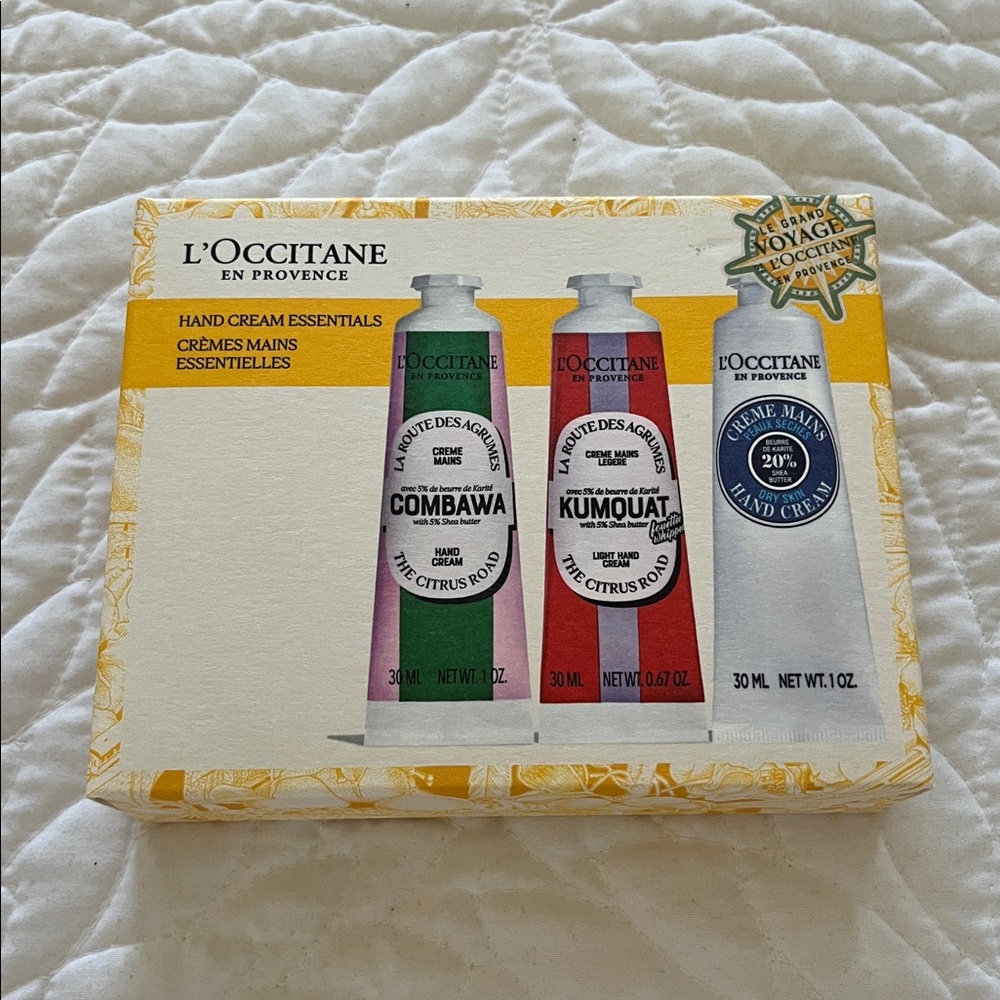 L'OCCITANE Hand Cream Trio in Green, Red, and White